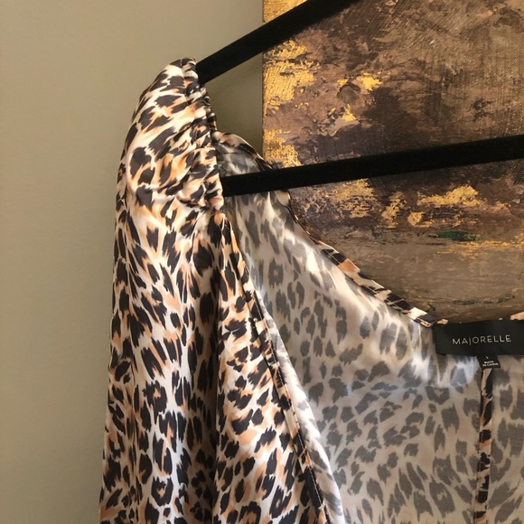 LAST CHANCE!! NWOT Majorelle Melrose Mini Wrap Dress in Leopard - Picture 7 of 8